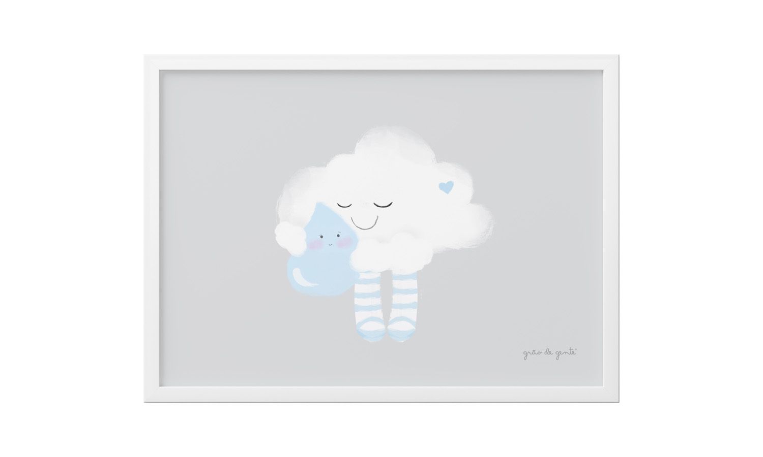 Quadro Nuvem e Gotinha Azul 46cm