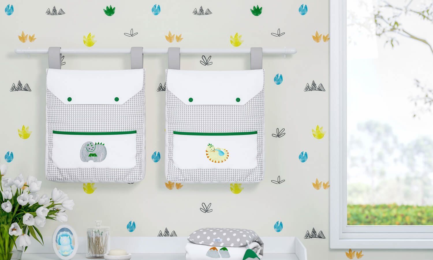 Porta Fraldas Amiguinhos Dino