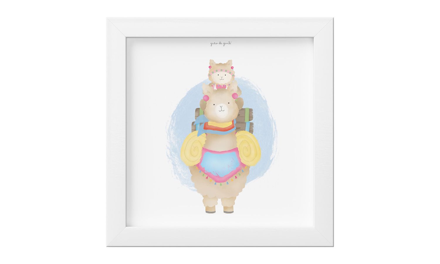 Quadro Amiguinhas Lhamas Viajantes 18cm