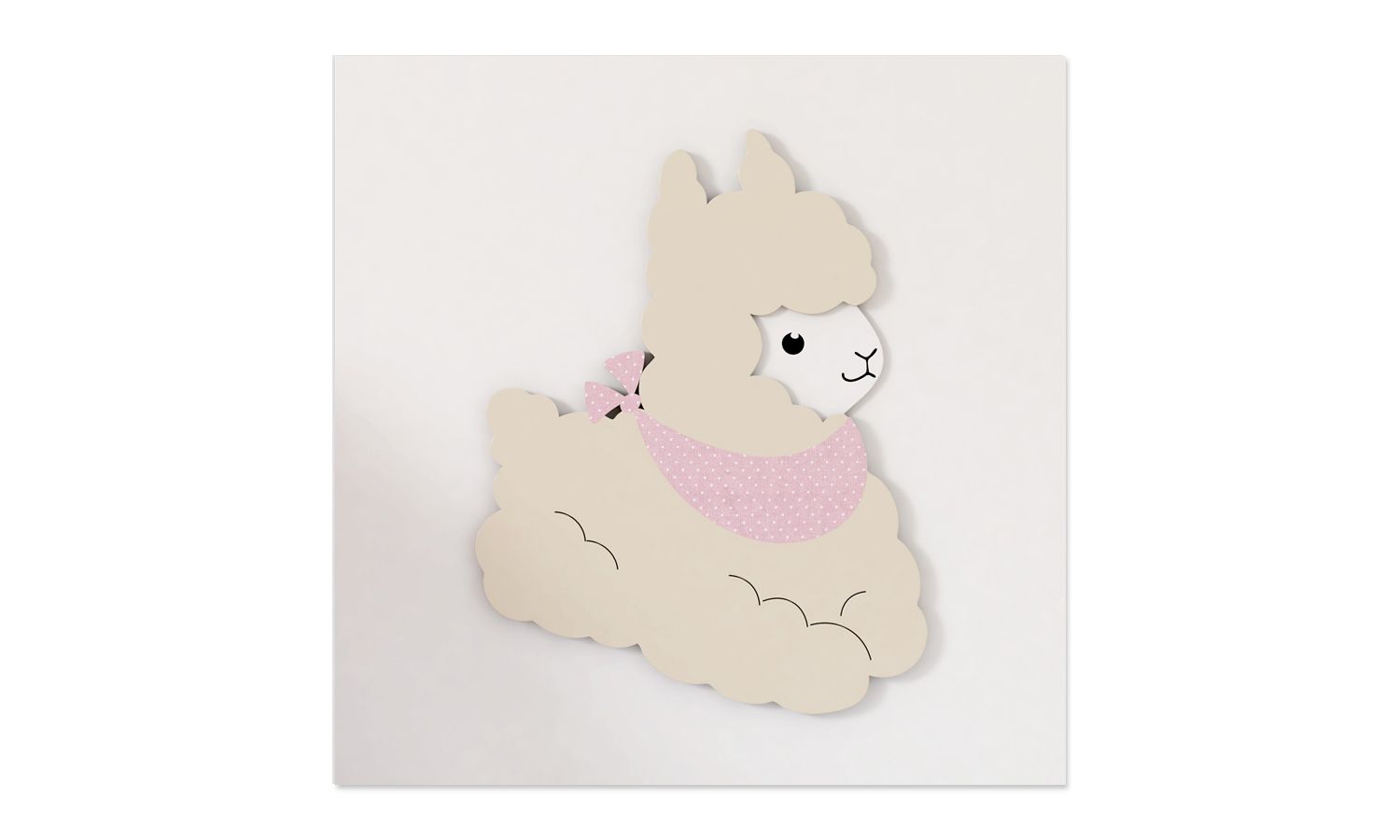 Quadro MDF Lhama com Bandana 30cm