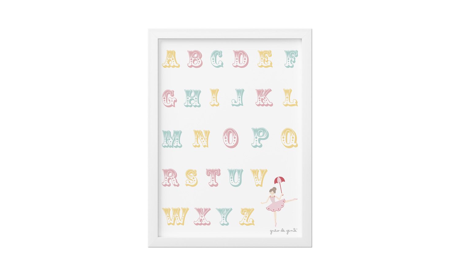 Quadro Bailarina Trapezista Alfabeto 25cm