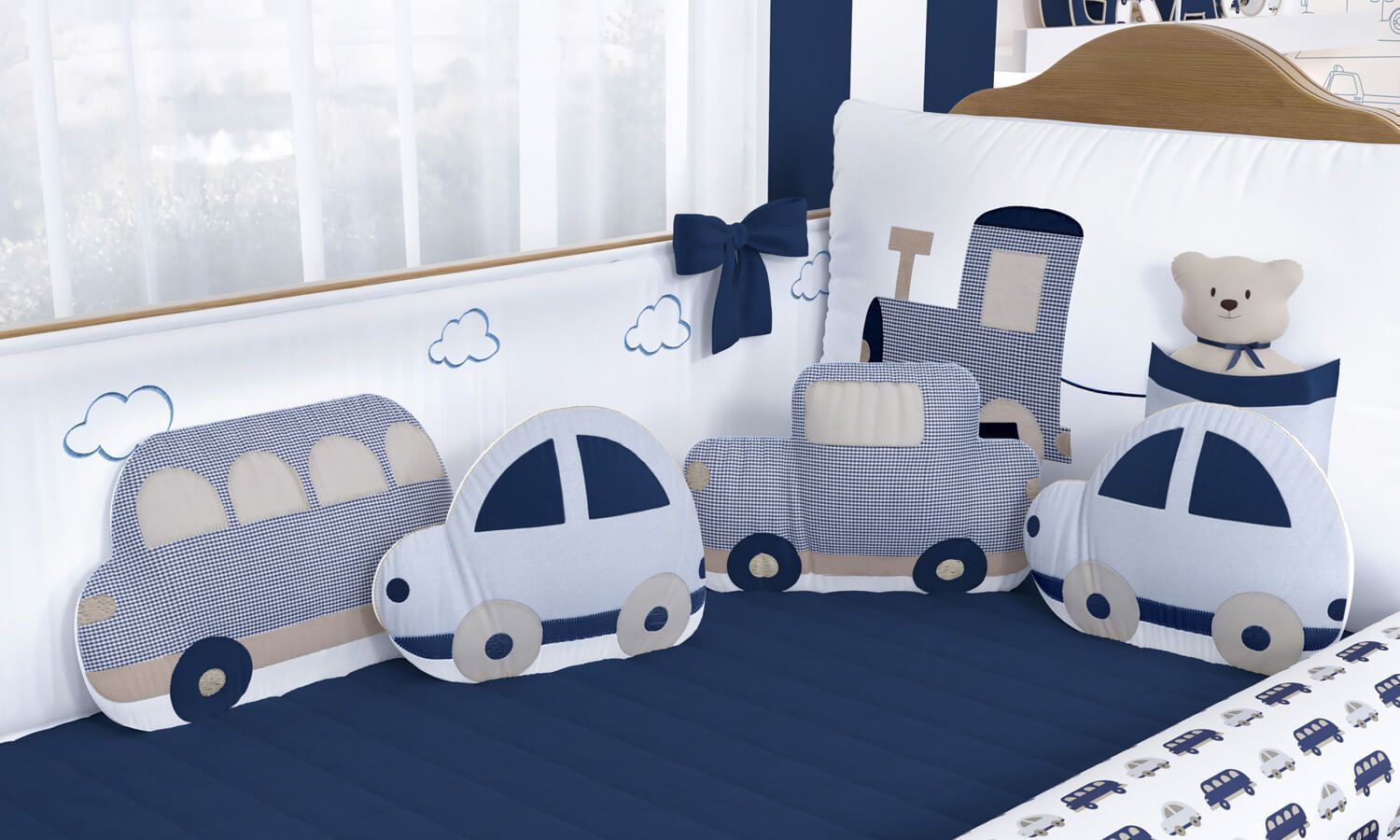 Kit Berço Carrinhos Amarelo