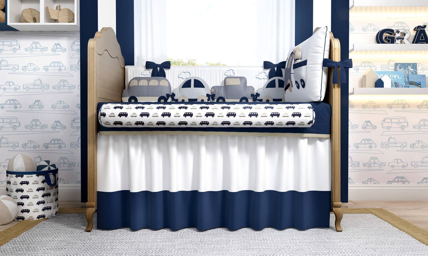 Kit Berço Carrinhos Amarelo