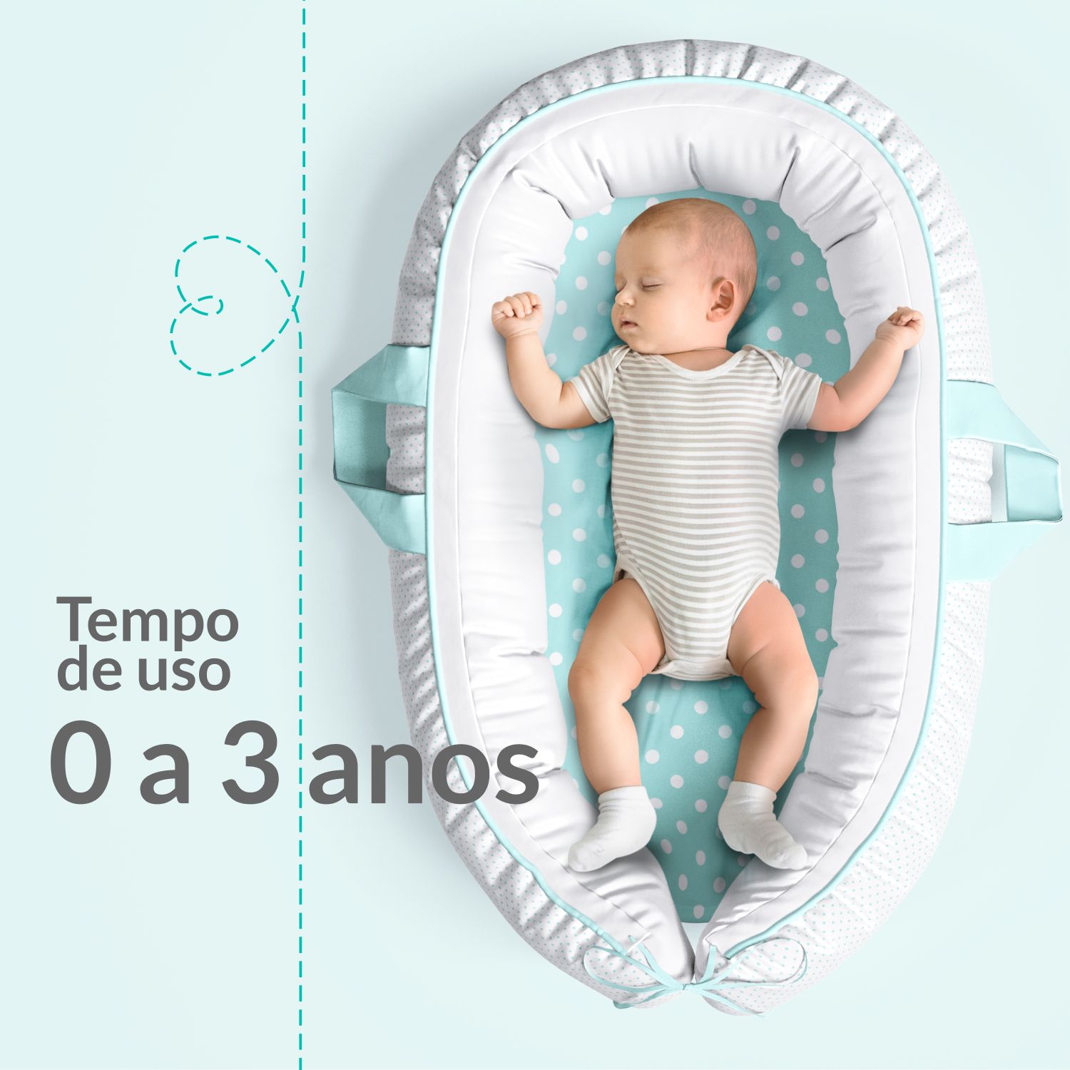 Ninho para Bebê Redutor de Berço Corações 80cm