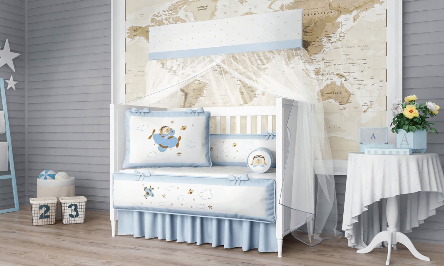 Kit Berço Urso Aviador