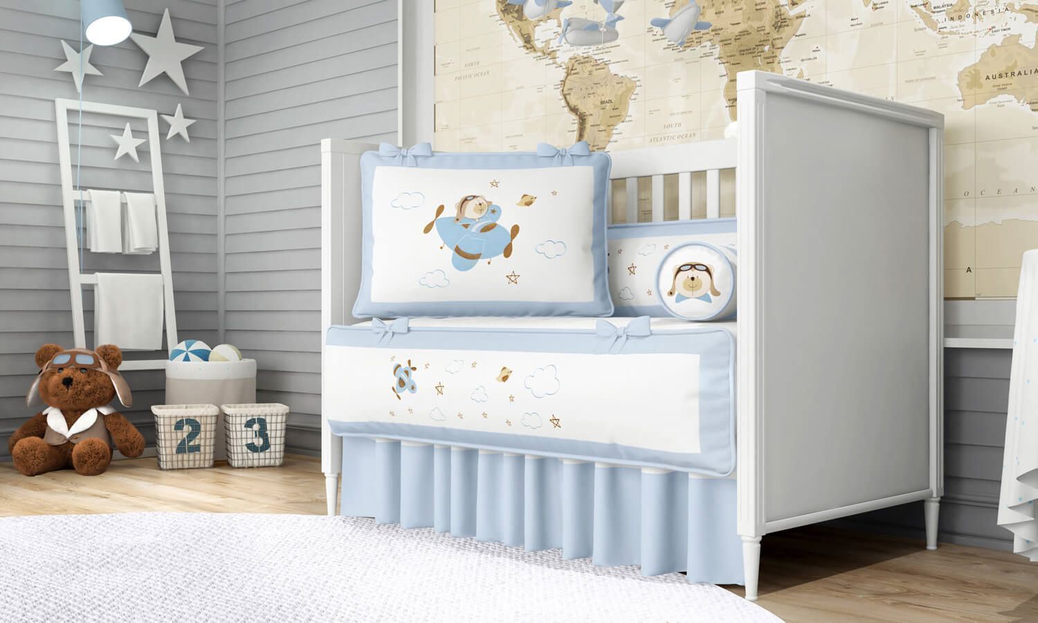 Kit Berço Urso Aviador