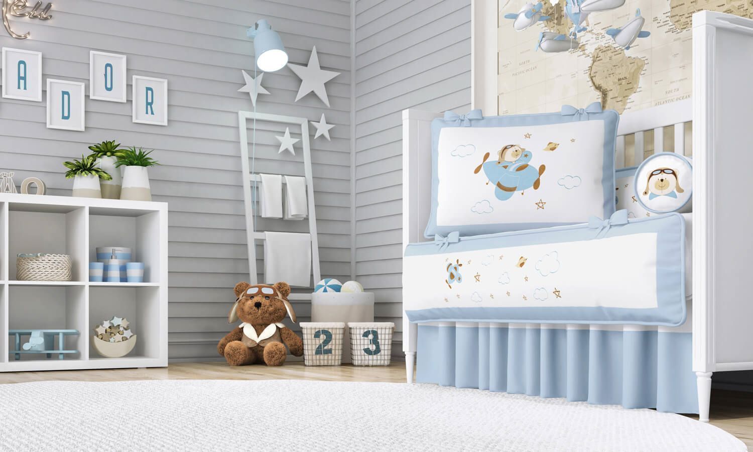 Kit Berço Urso Aviador