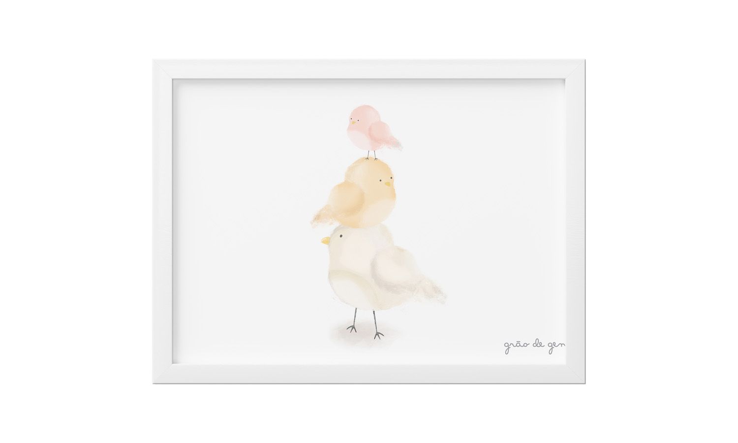 Quadro Passarinhos Salmão 33cm 