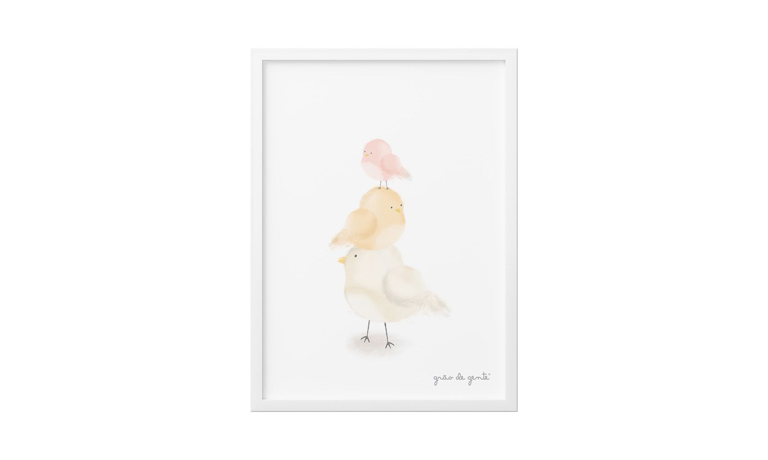 Quadro Passarinhos Salmão 34cm 