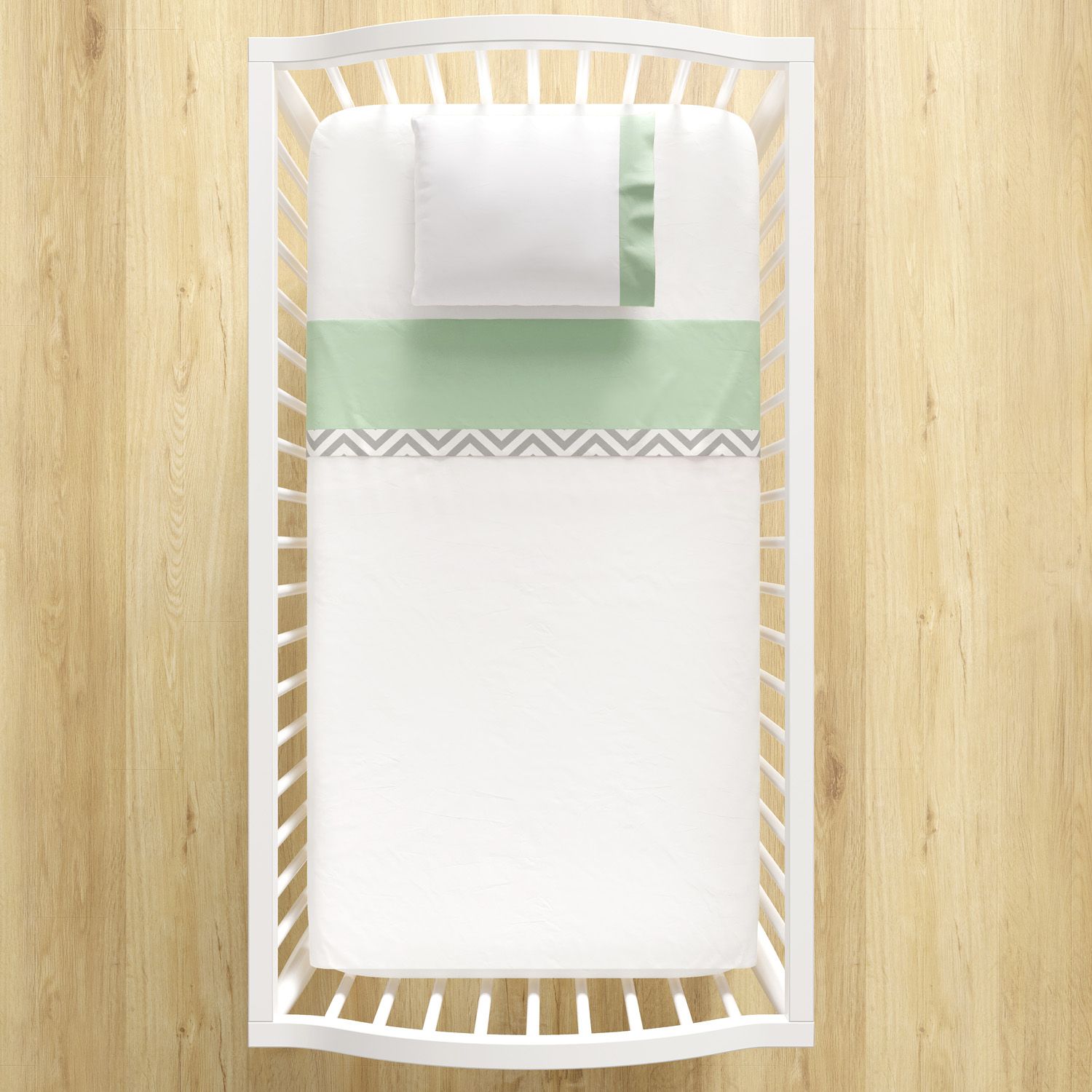 Jogo de Lençol Berço Chevron Azul 3 peças