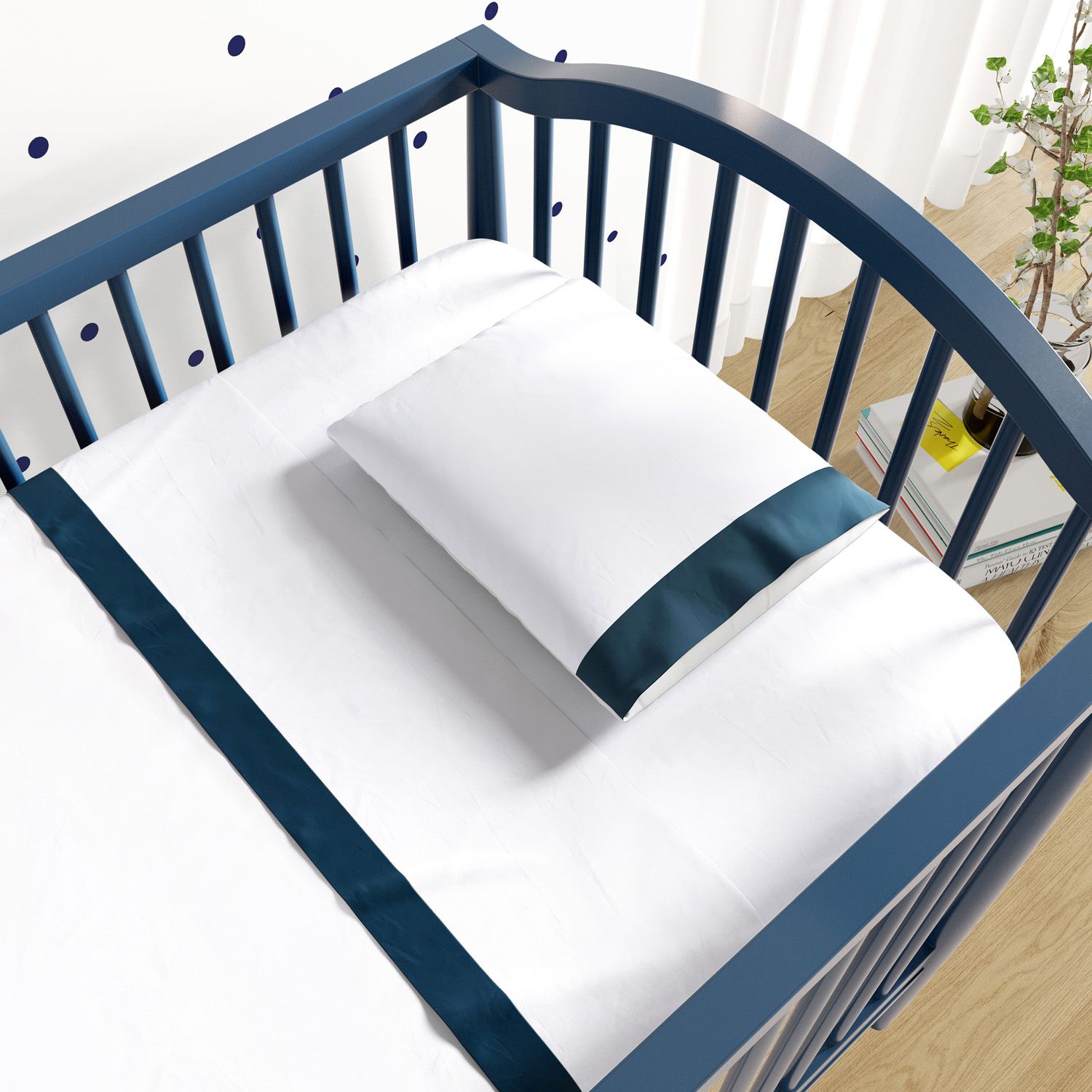 Jogo de Lençol Berço Faixa Rosé 3 peças