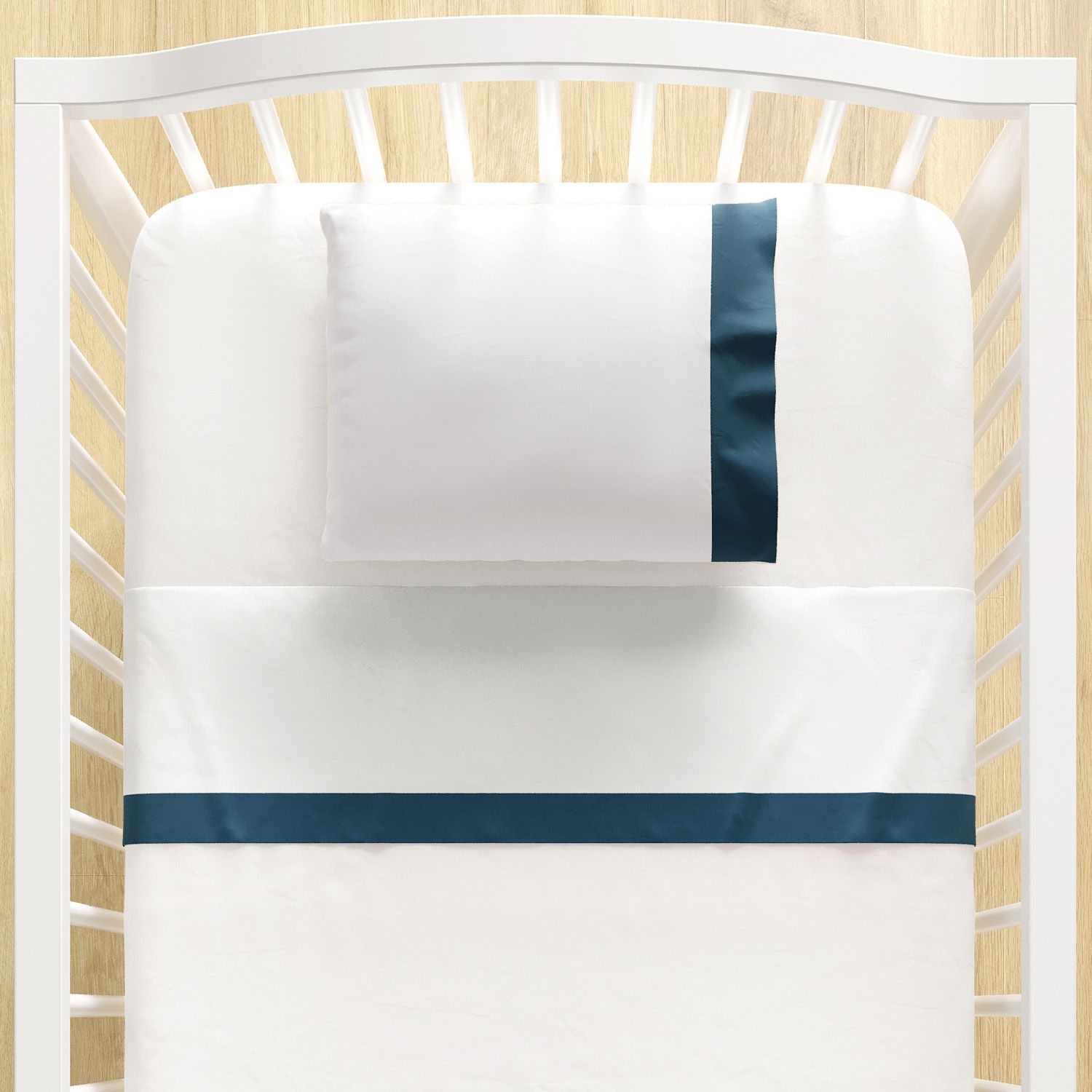 Jogo de Lençol Berço Faixa Rosé 3 peças