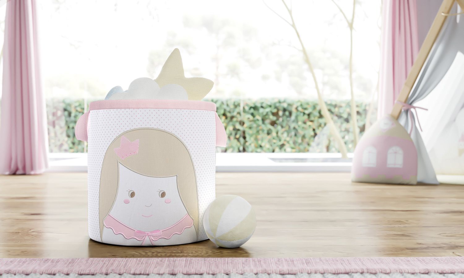 Cesto Organizador para Brinquedos Amiguinha Princesa 28cm