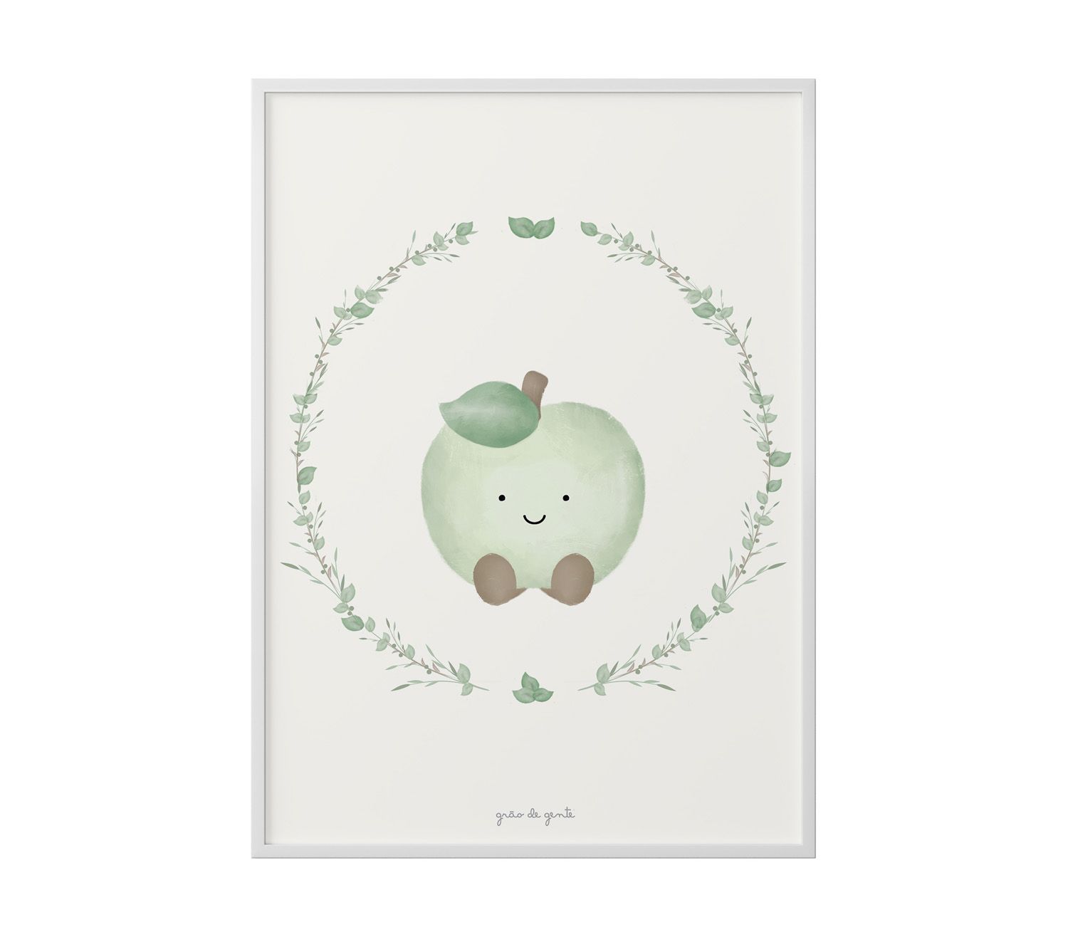 Quadro Amiguinha Maçã Verde 40cm