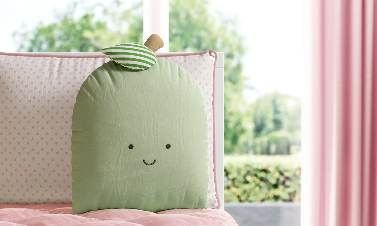 Almofada Amiguinha Maçã Verde 32cm