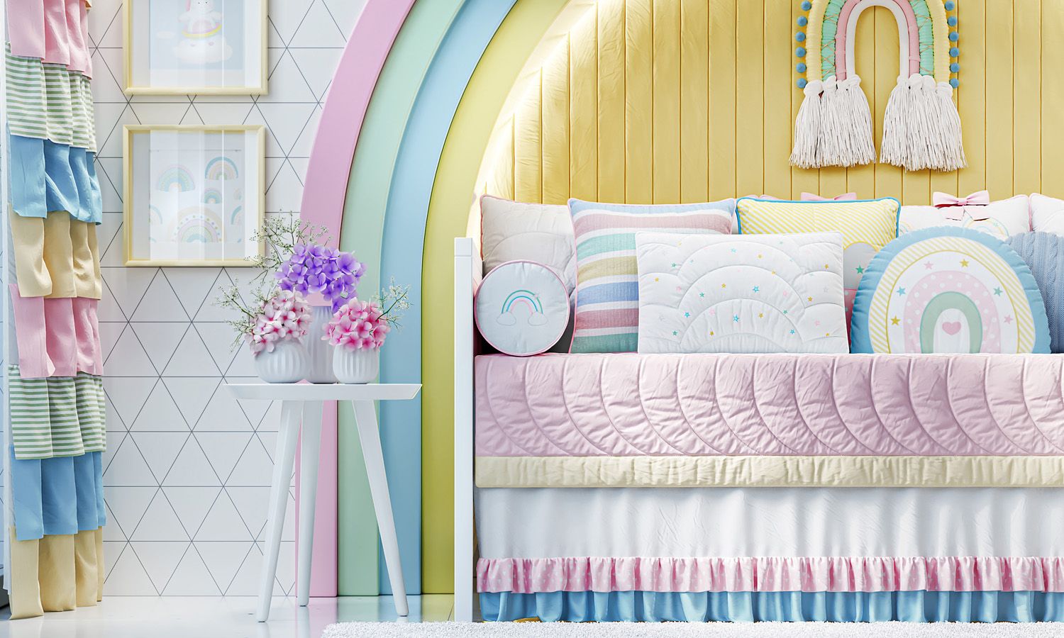 Saia de Cama Babá Babadinho Rosa/Azul