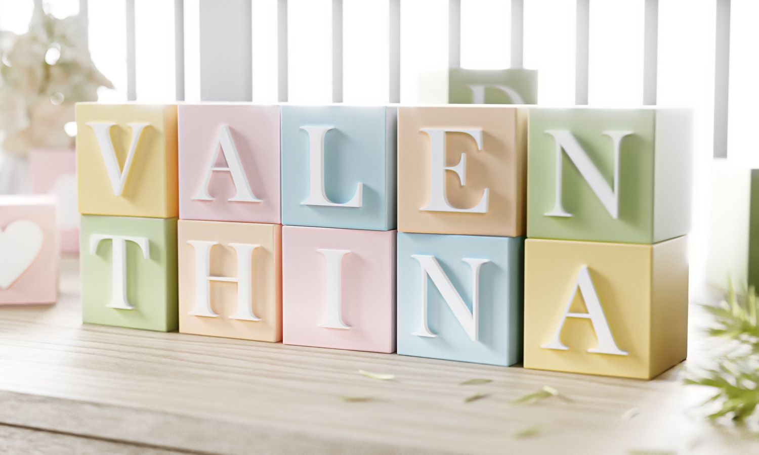 Cubo Decorativo Coração MDF Rosa