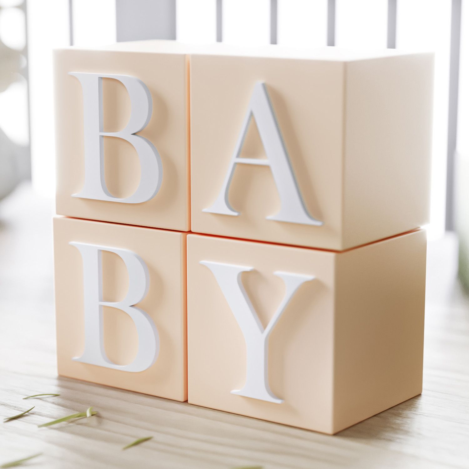 Cubo Decorativo Personalizado Letra I MDF Salmão 8cm