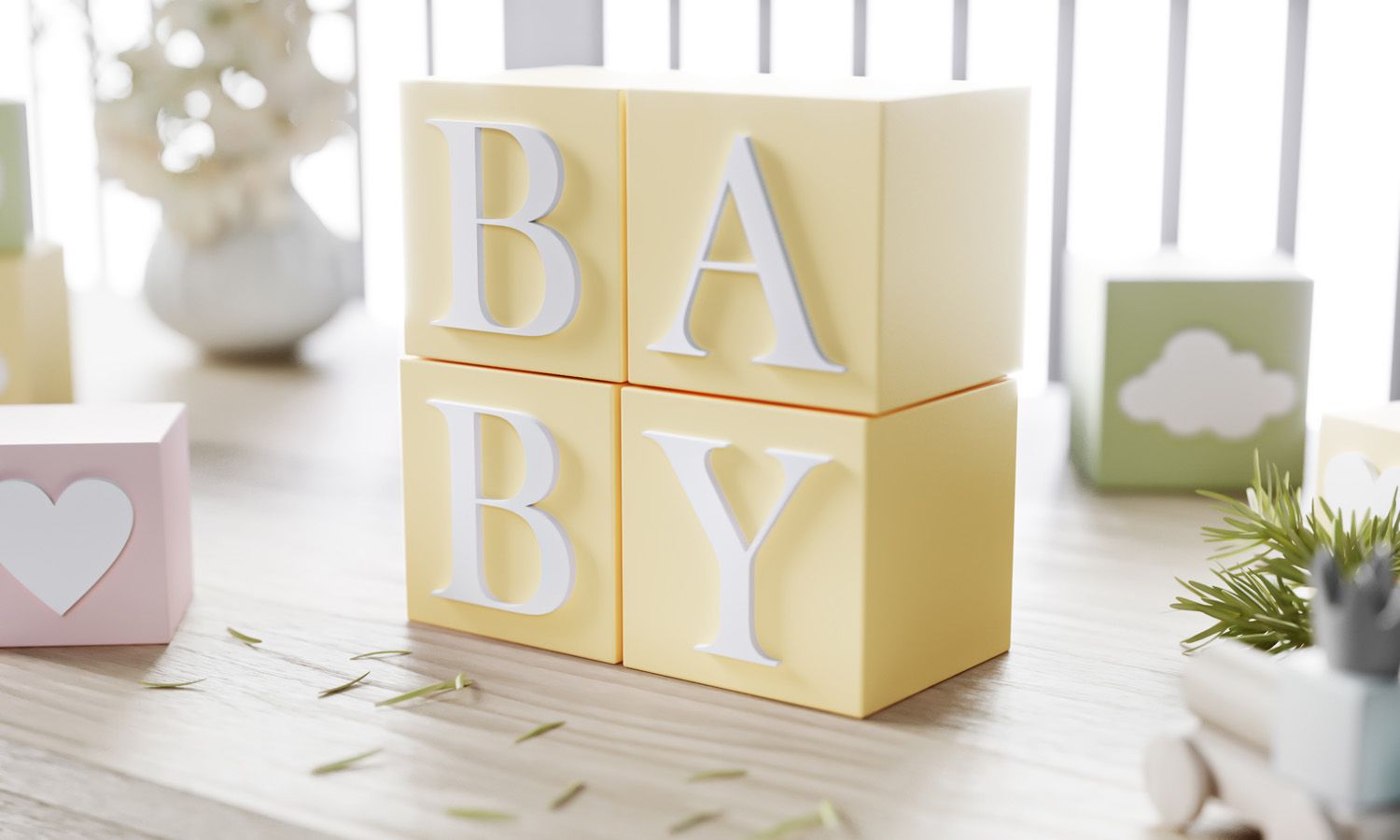 Cubo Decorativo Personalizado Letra R MDF Amarelo 6cm