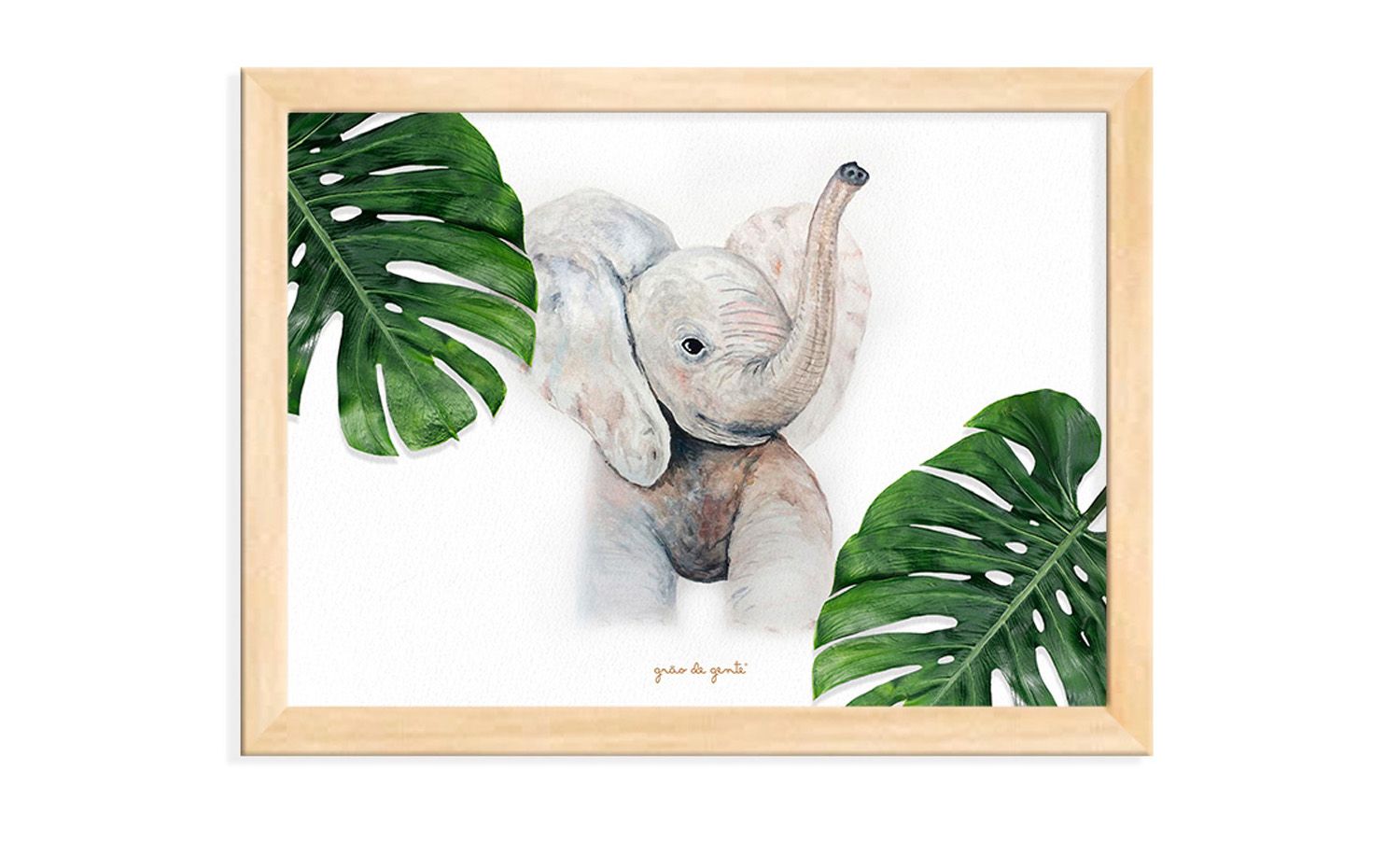 Quadro Elefante Safári Baby Madeira 60CM