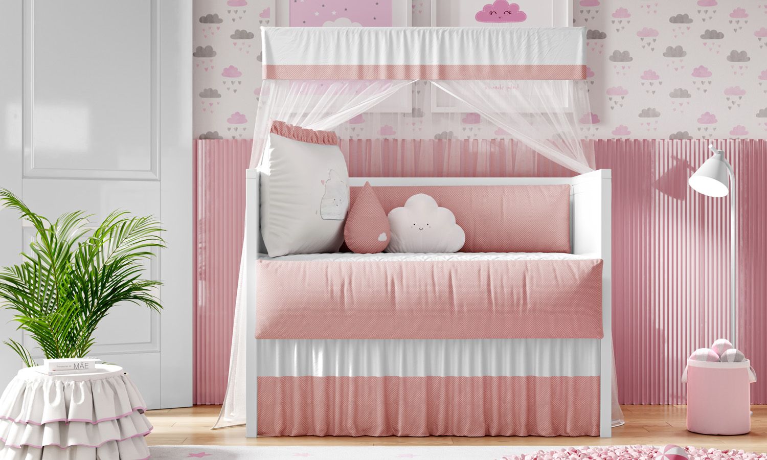 Kit Berço Nuvem de Amor Rosé