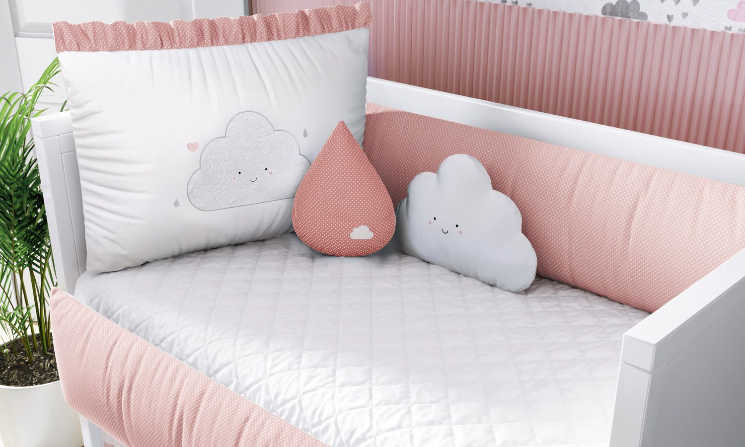 Kit Berço Nuvem de Amor Rosé