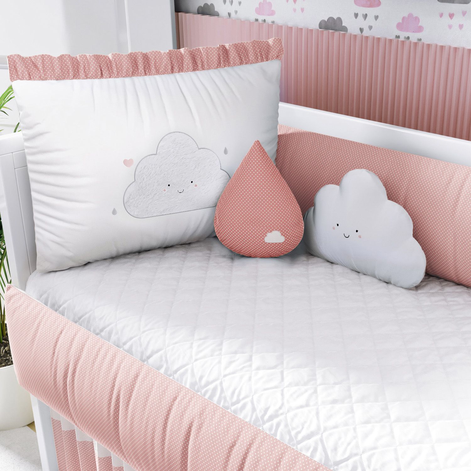 Kit Berço Nuvem de Amor Rosé