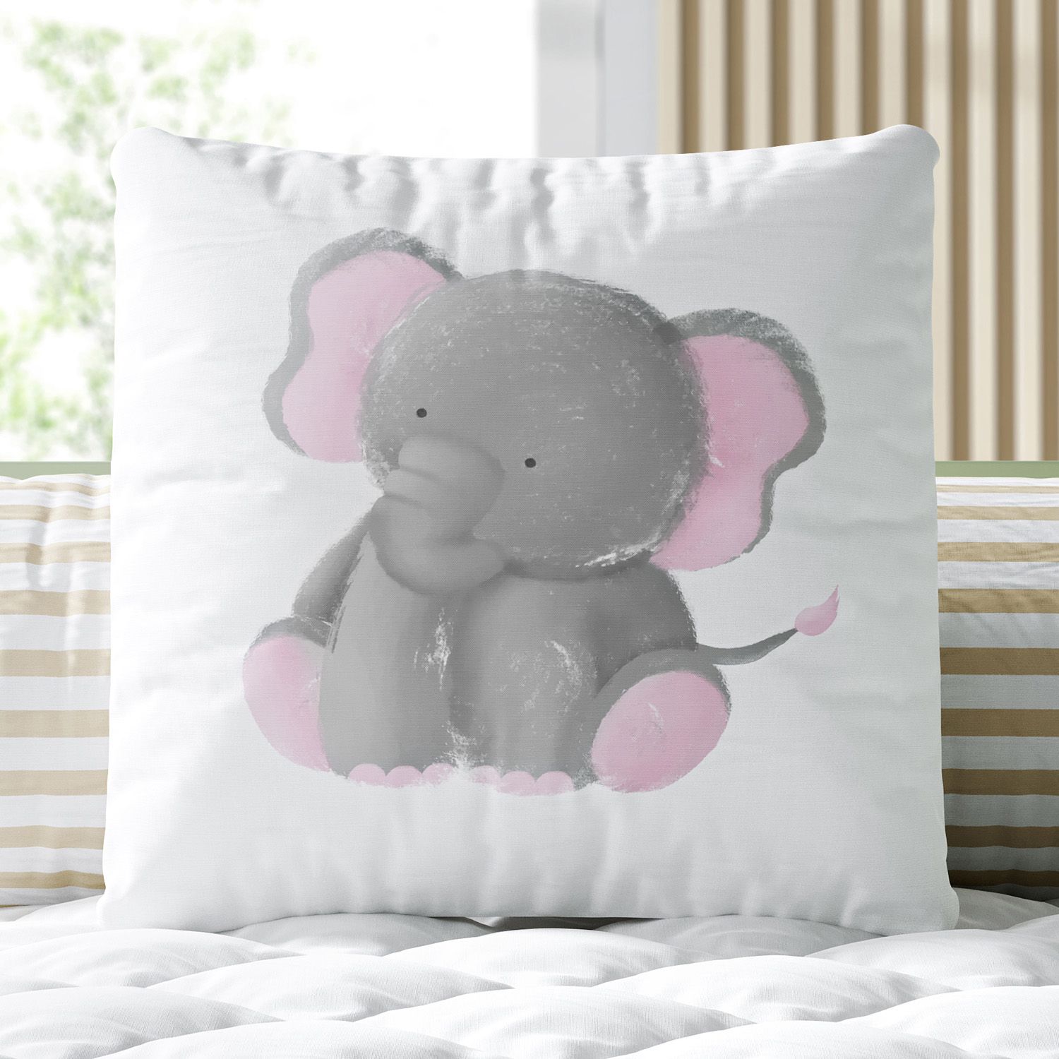 Almofada Quadrada Amiguinho Elefante 30cm