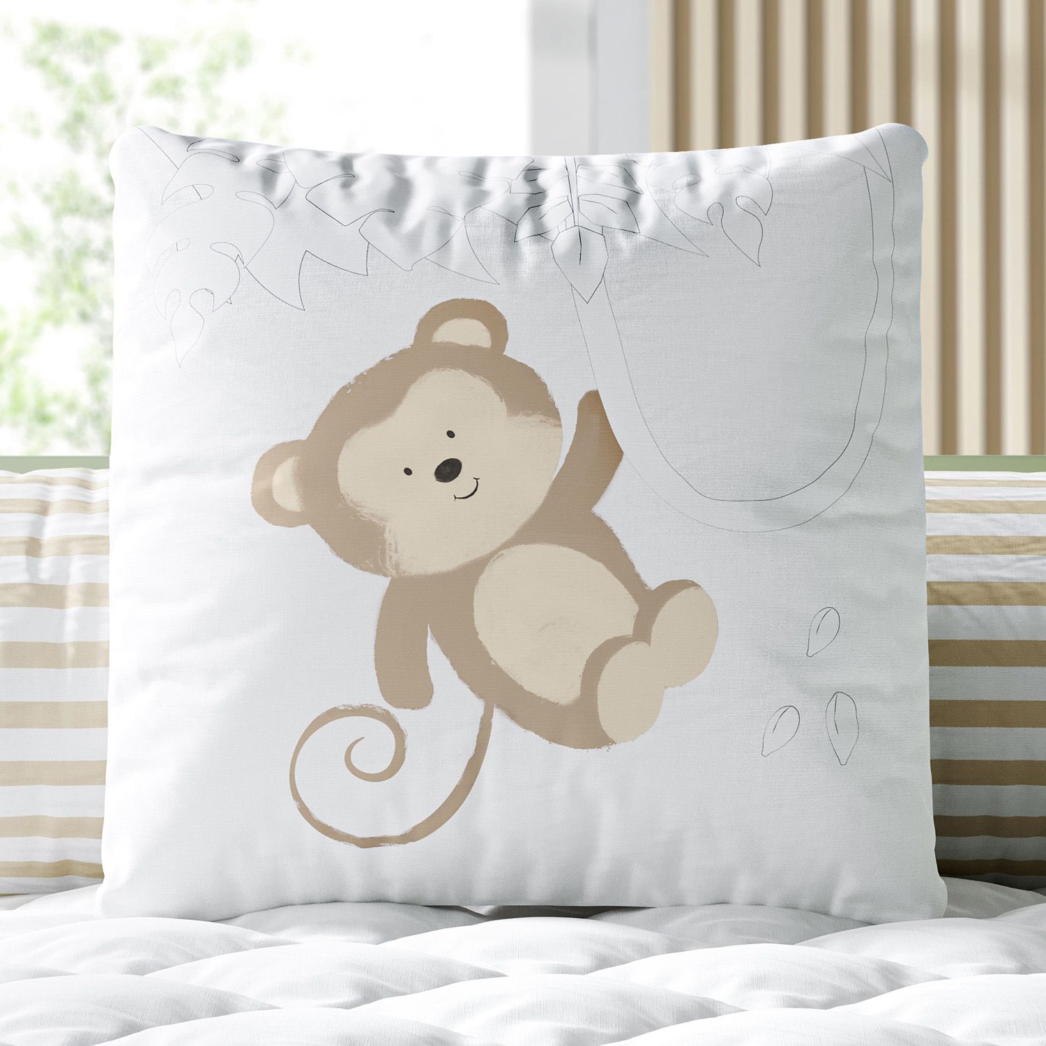 Almofada Quadrada Amiguinho Macaquinho 30cm