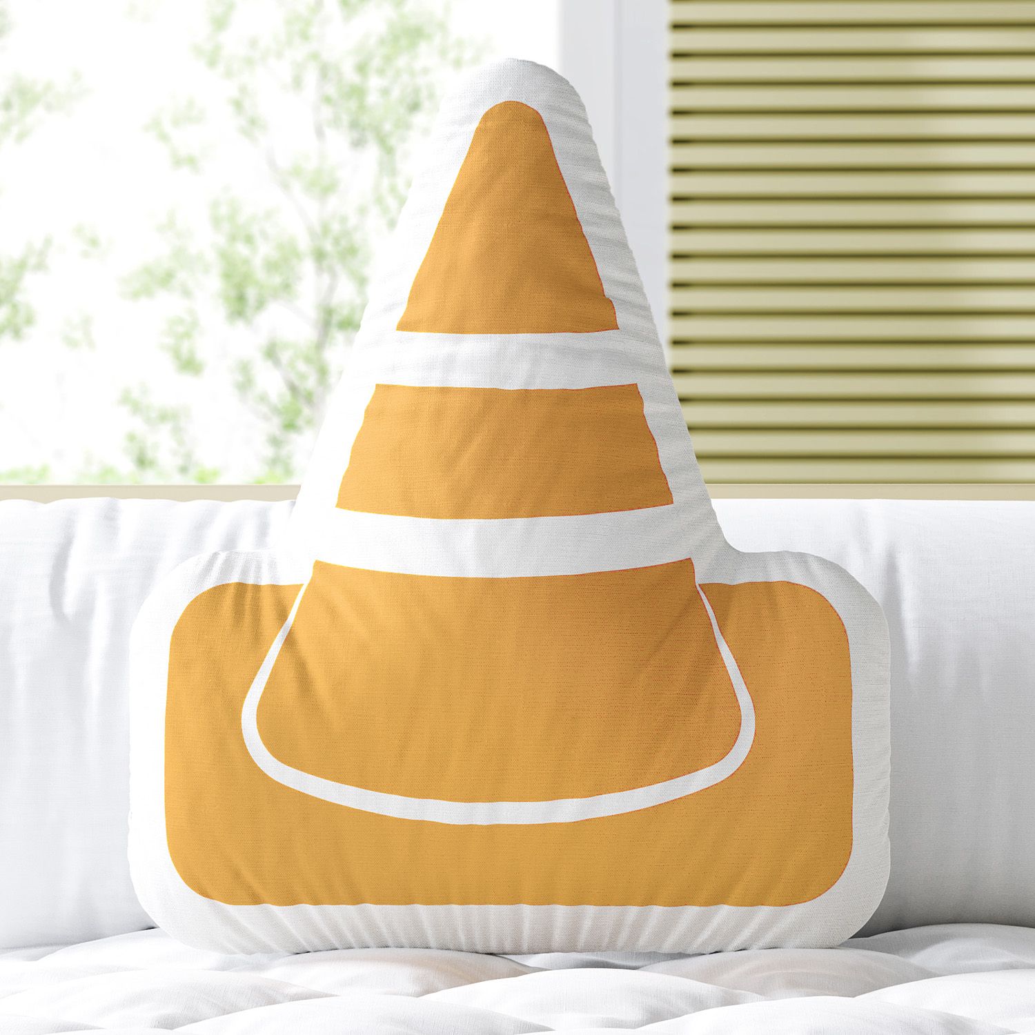 Almofada Cone Amarelo 30cm