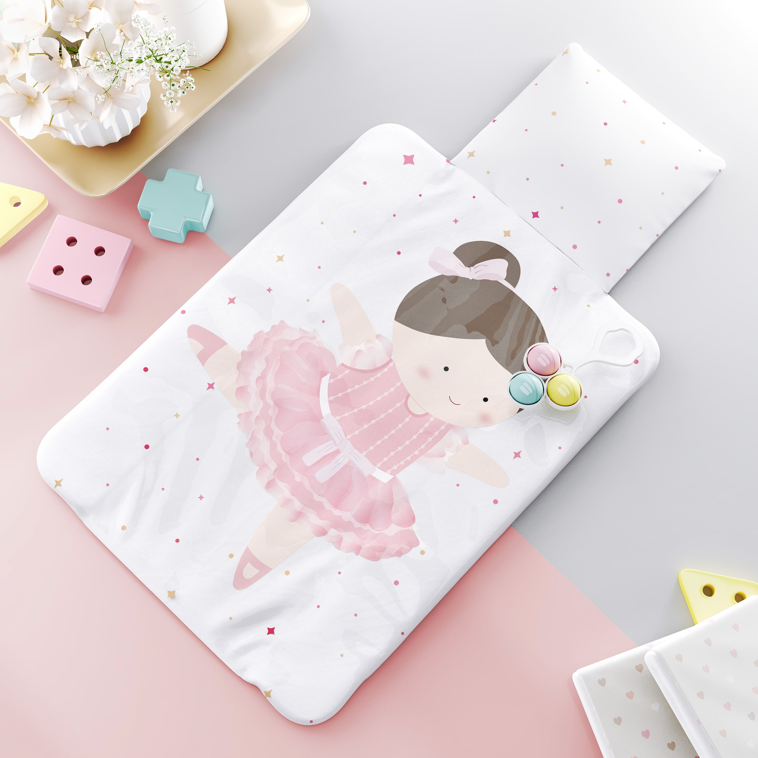 Trocador de Fraldas Portátil Bailarina Aninha 73x40cm