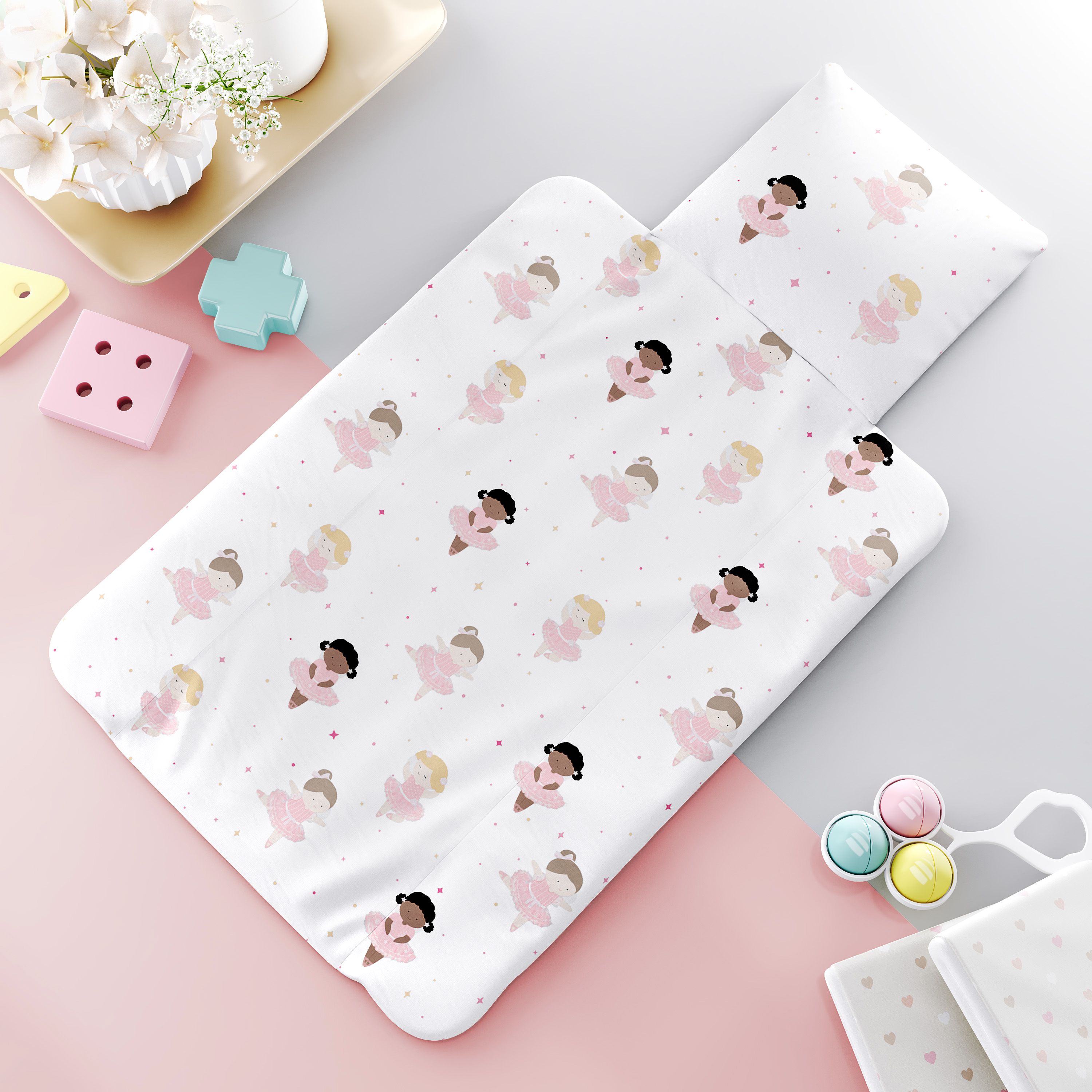 Trocador de Fraldas Portátil Bailarina Aninha 73x40cm