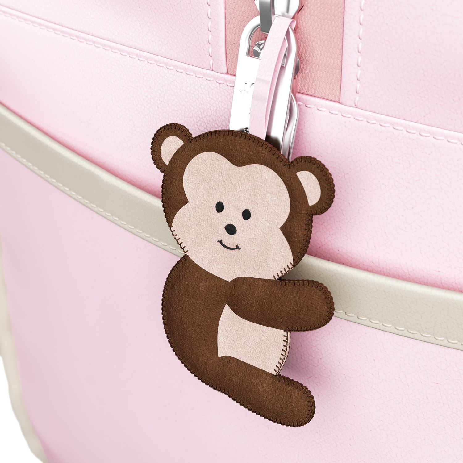 Bolsa Maternidade Amiguinho Macaquinho Branco 35cm