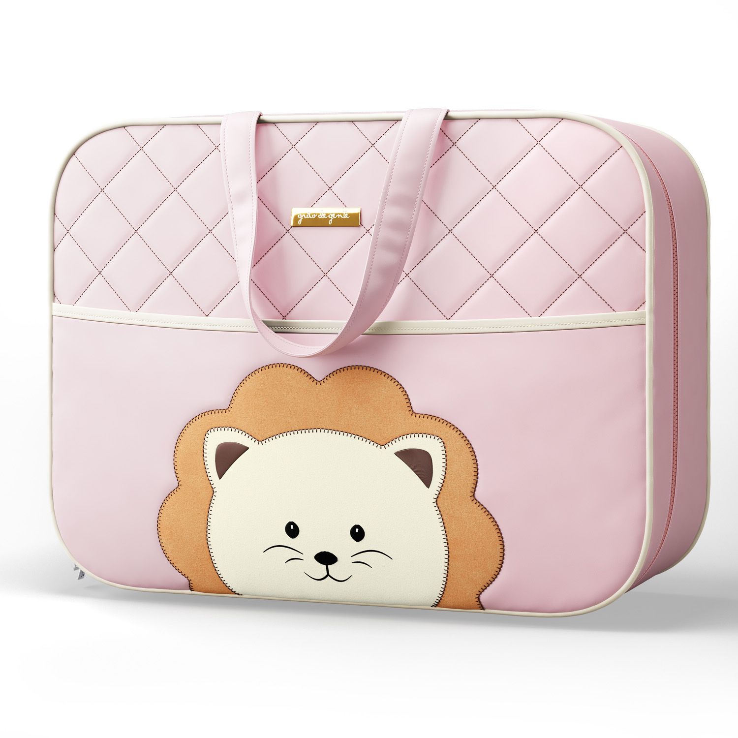 Mala Maternidade Amiguinho Leão Branco 48cm