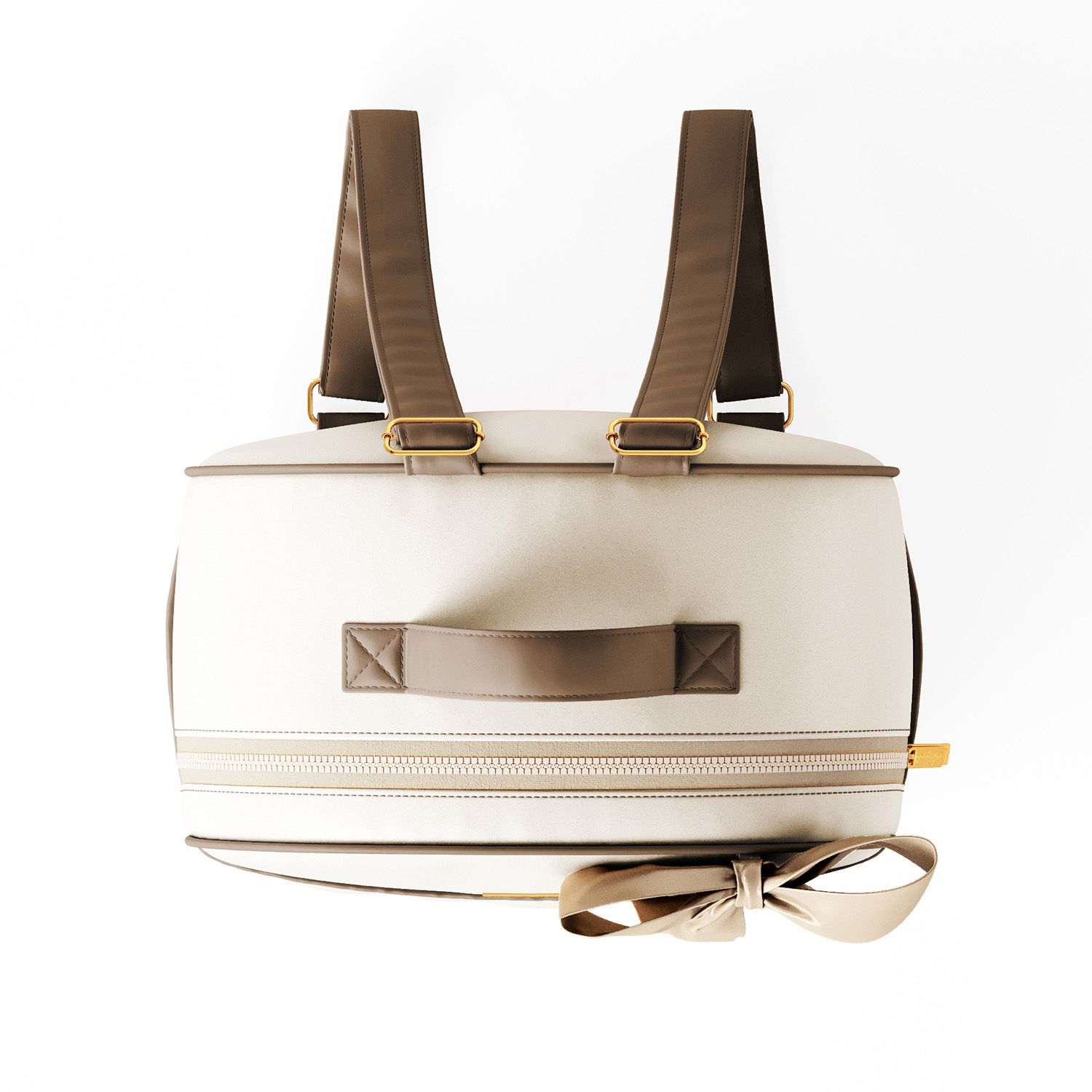 Mochila Maternidade Azul Marinho e Bege Luxo 36cm