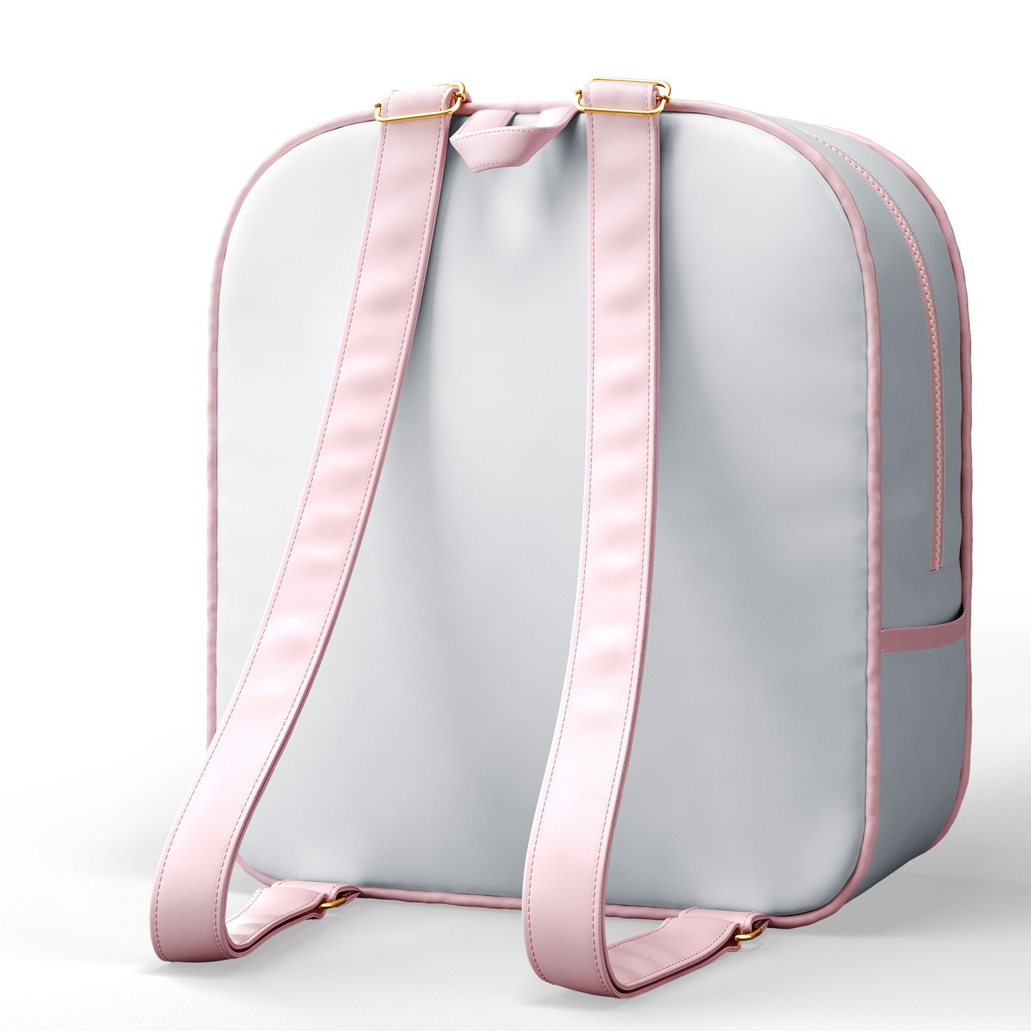 Mochila Maternidade Coração Rosa e Cinza 36cm