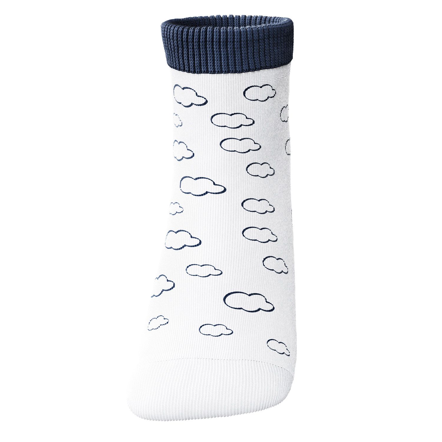 Meia Bebê Nuvens Azul Marinho