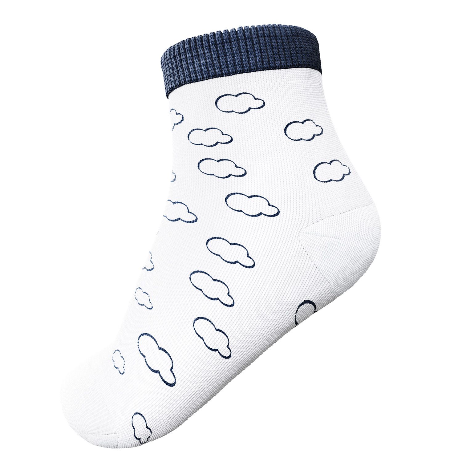 Meia Bebê Nuvens Azul Marinho