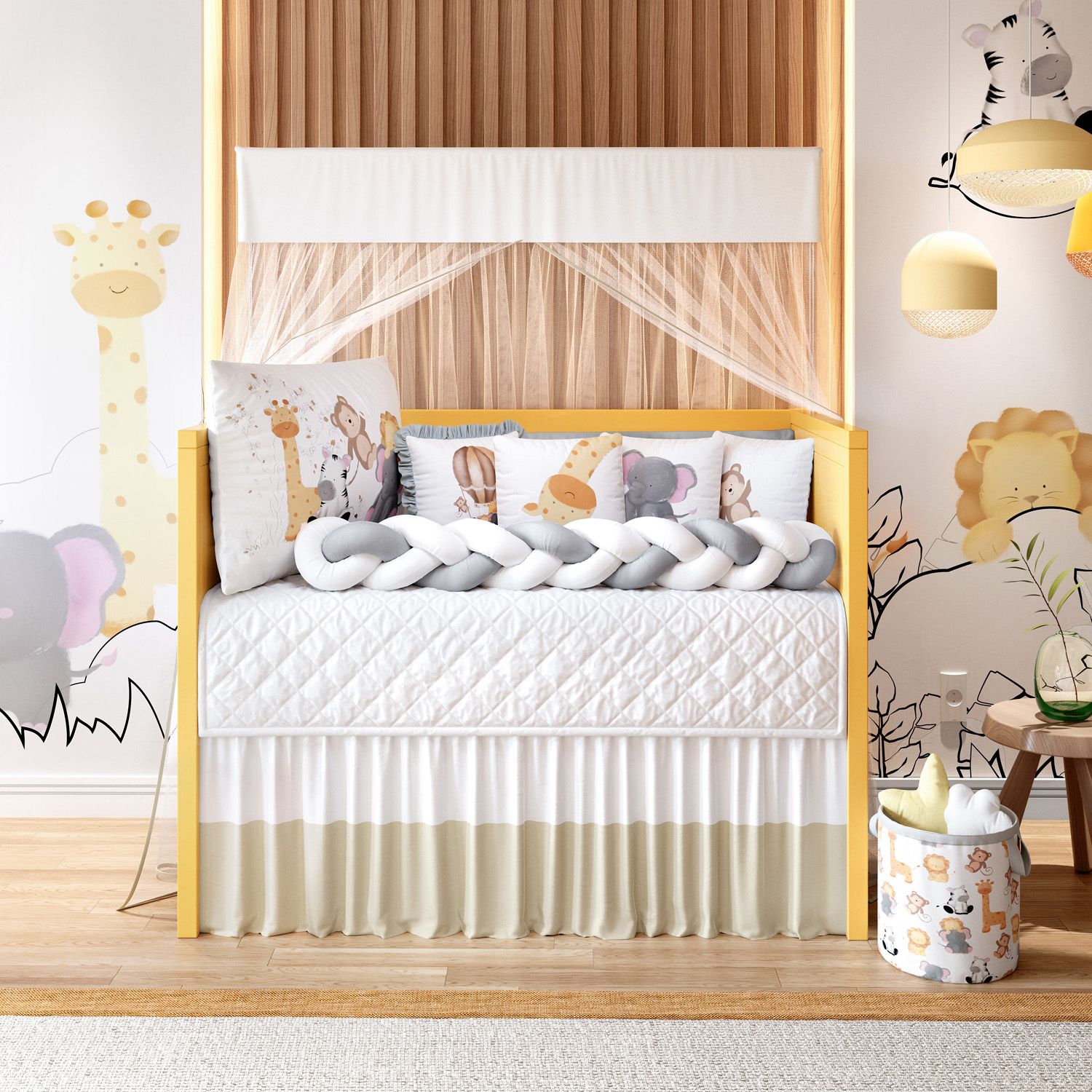 Kit Berço Trança Safári Aquarela