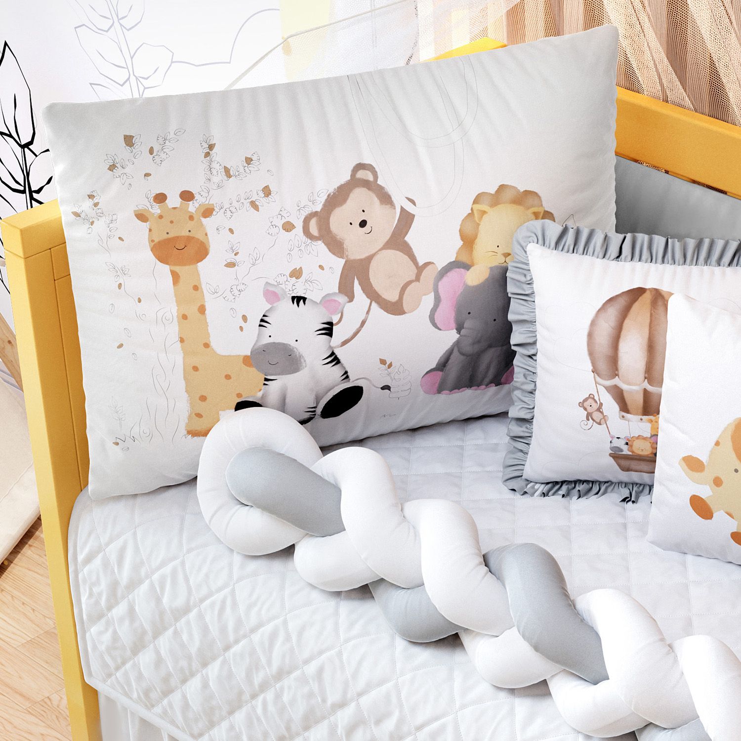 Kit Berço Trança Safári Aquarela