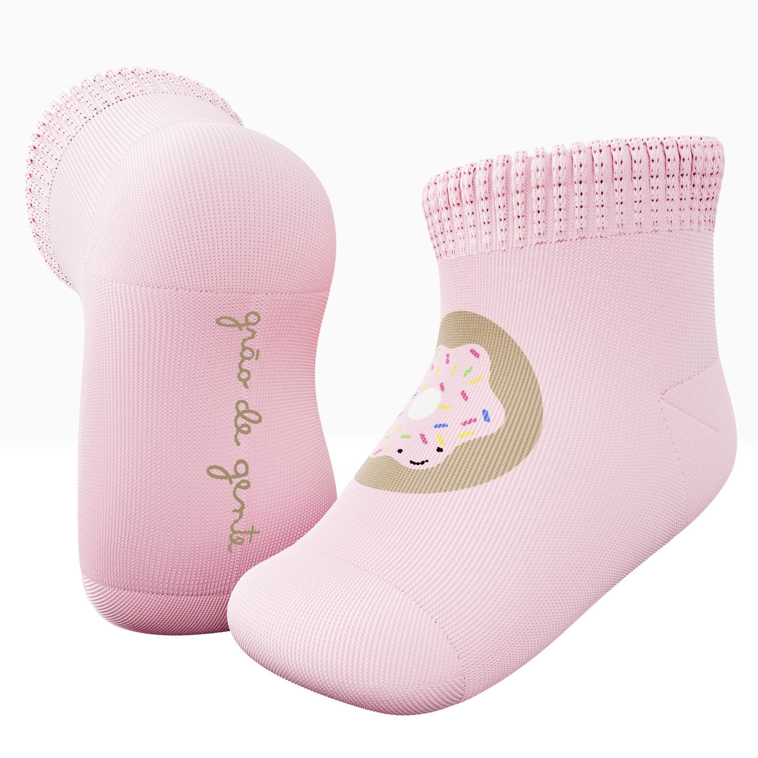 Meia Bebê Donuts Rosa Tam 21 ao 24