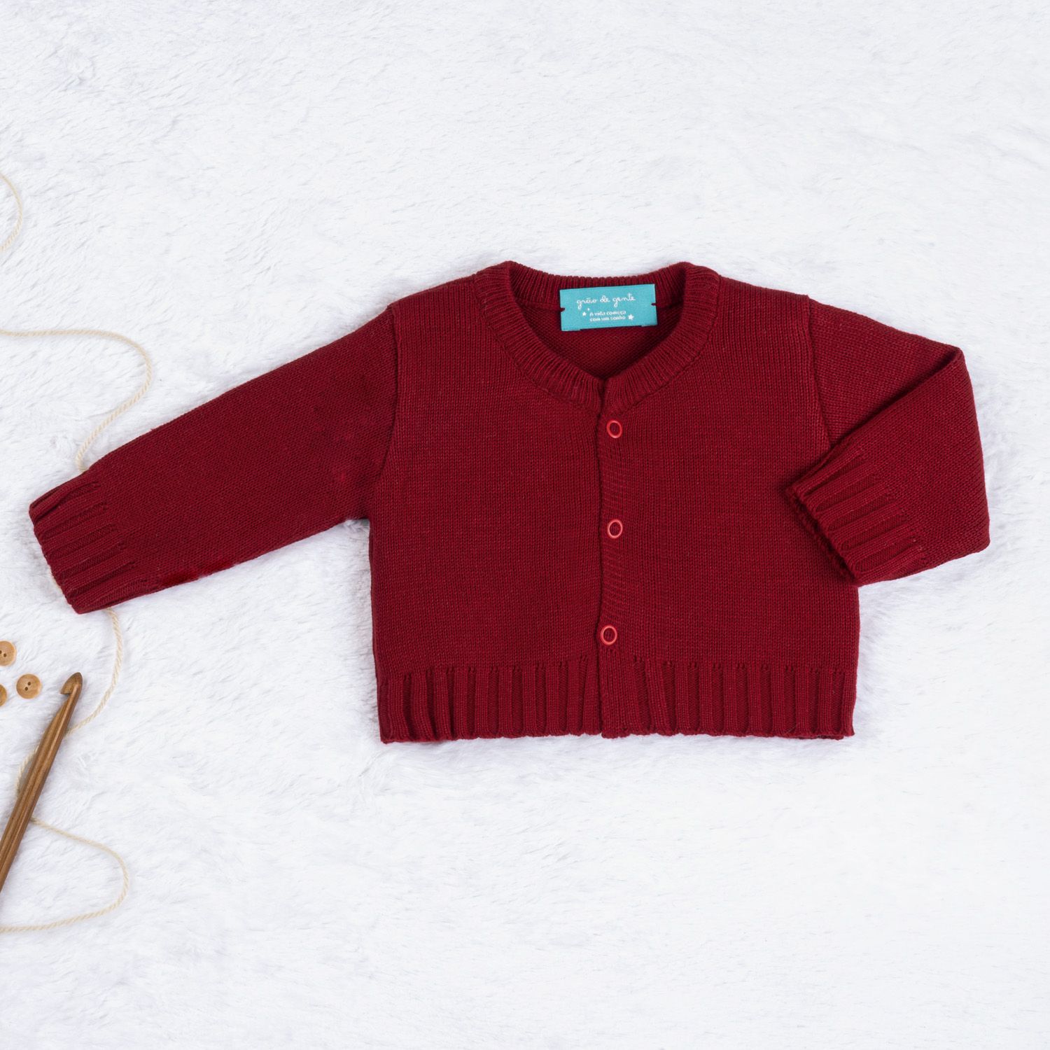 Casaquinho Tricot Básico Vermelho