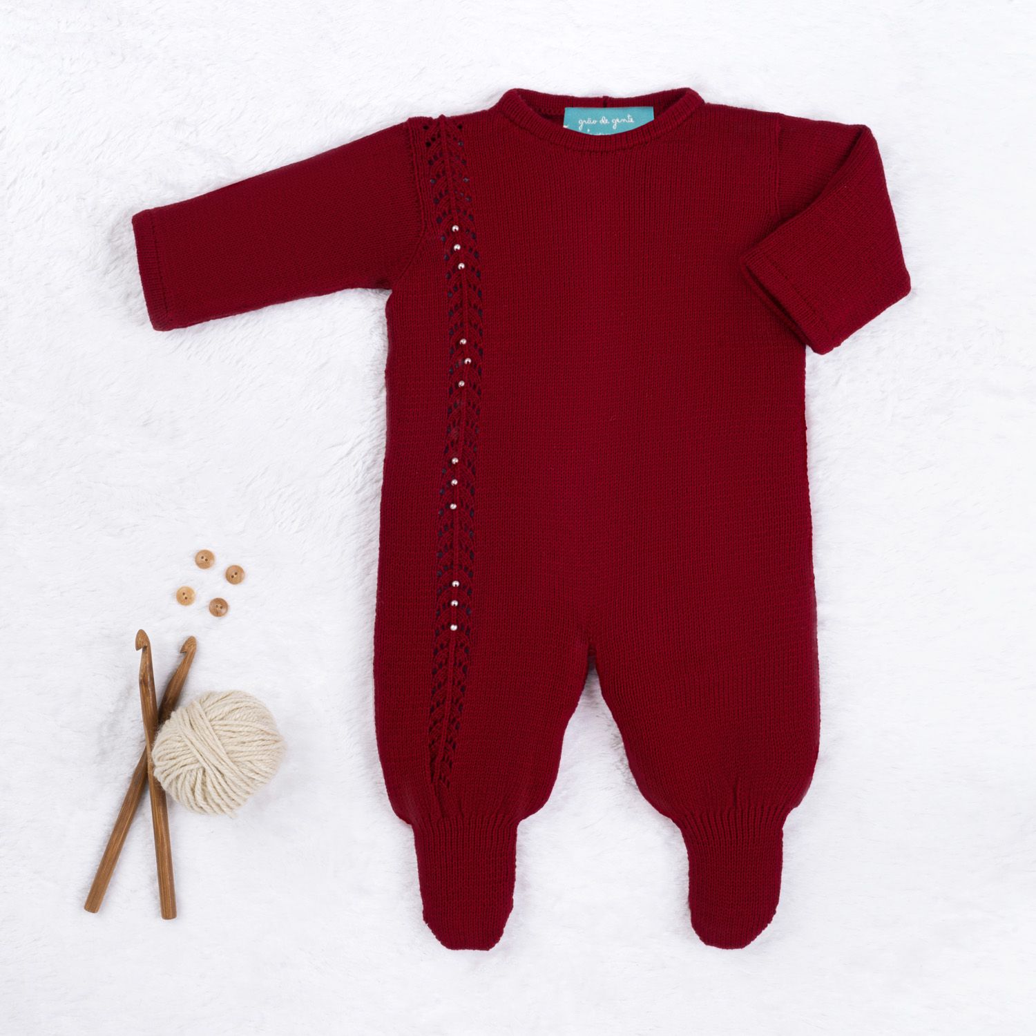 Macacão Tricot Espinha de Peixe com Pérola Amarelo