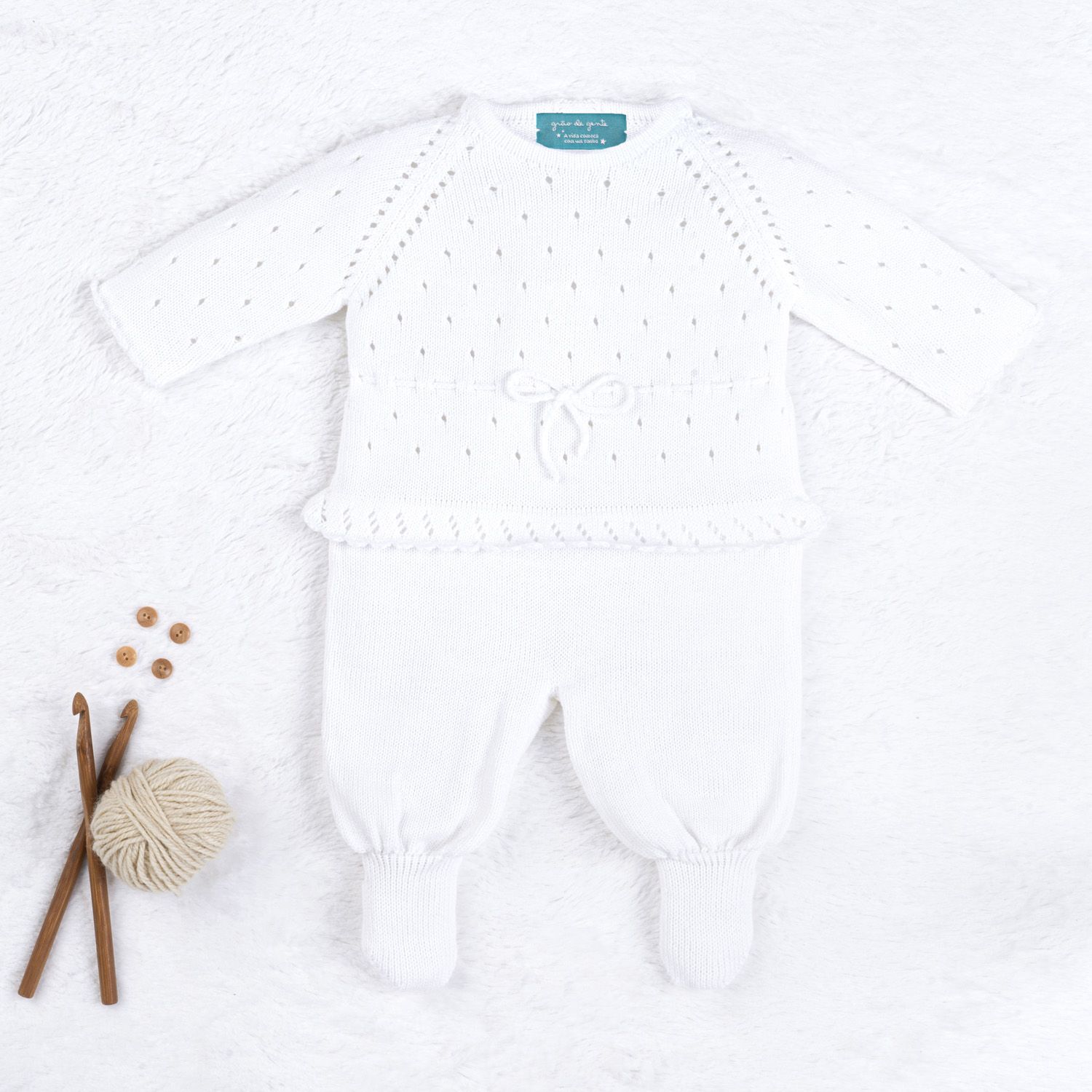 Macacão Tricot Camélia Branco