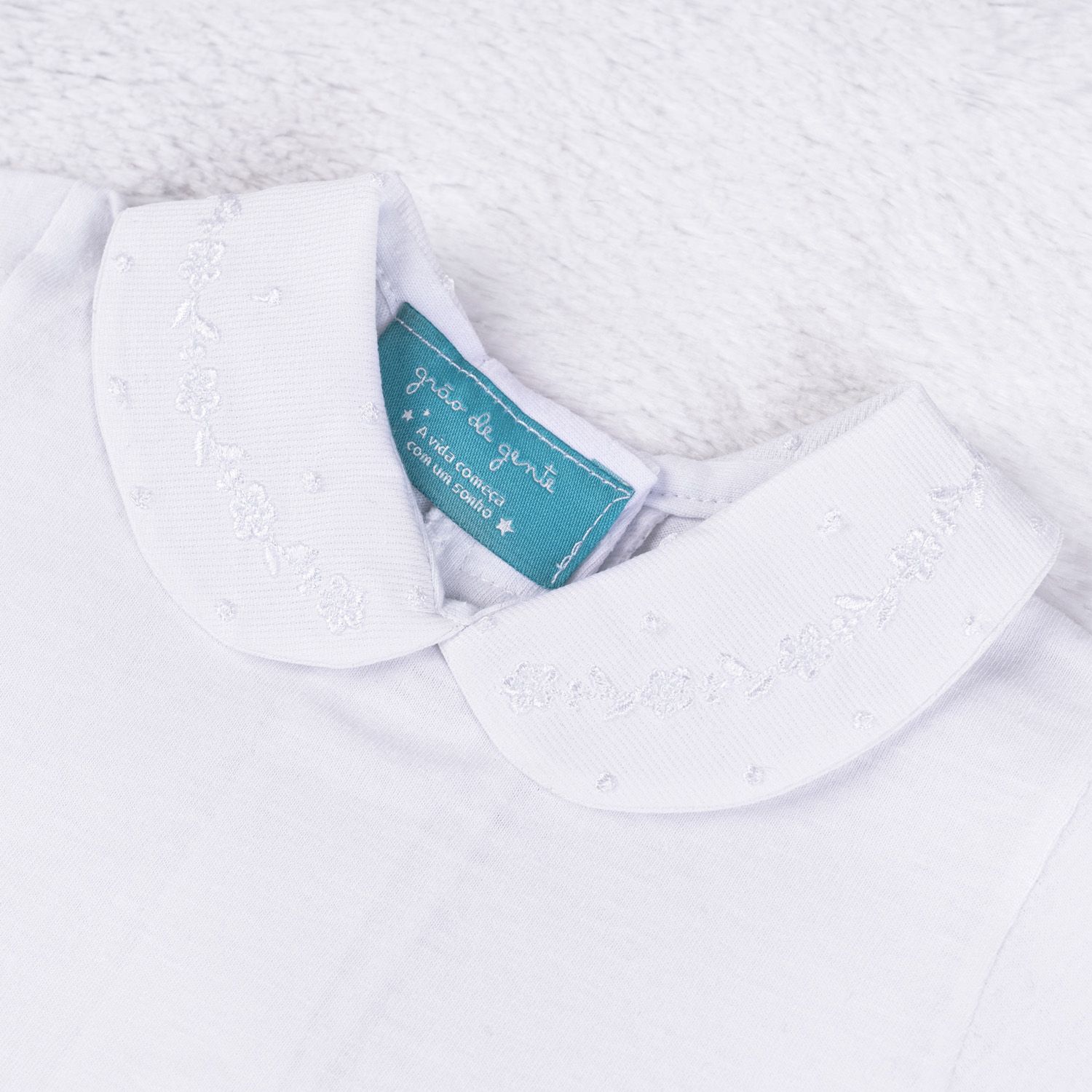 Body Manga Longa Bordado Marselha Branco