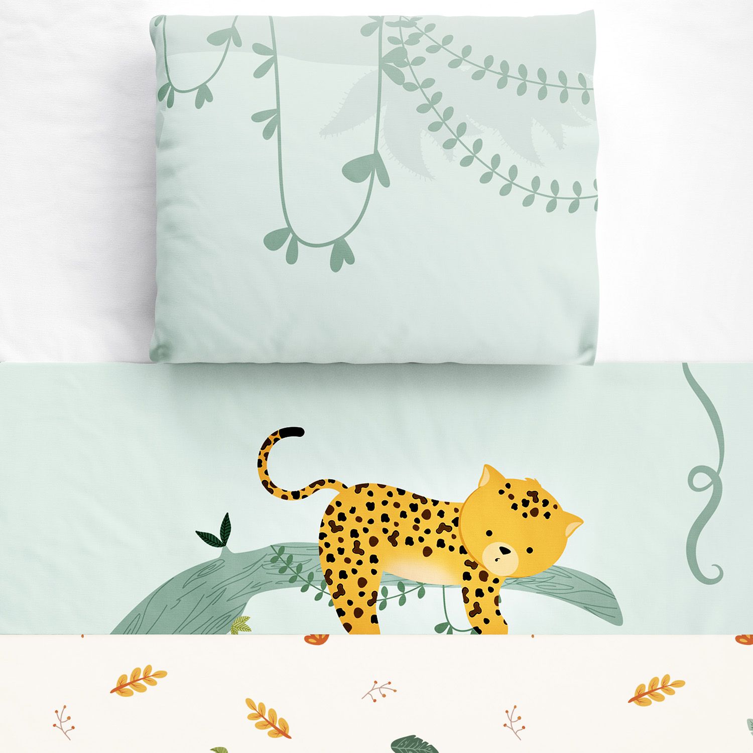 Jogo de Lençol Berço Amiguinha Onça-pintada 3 peças