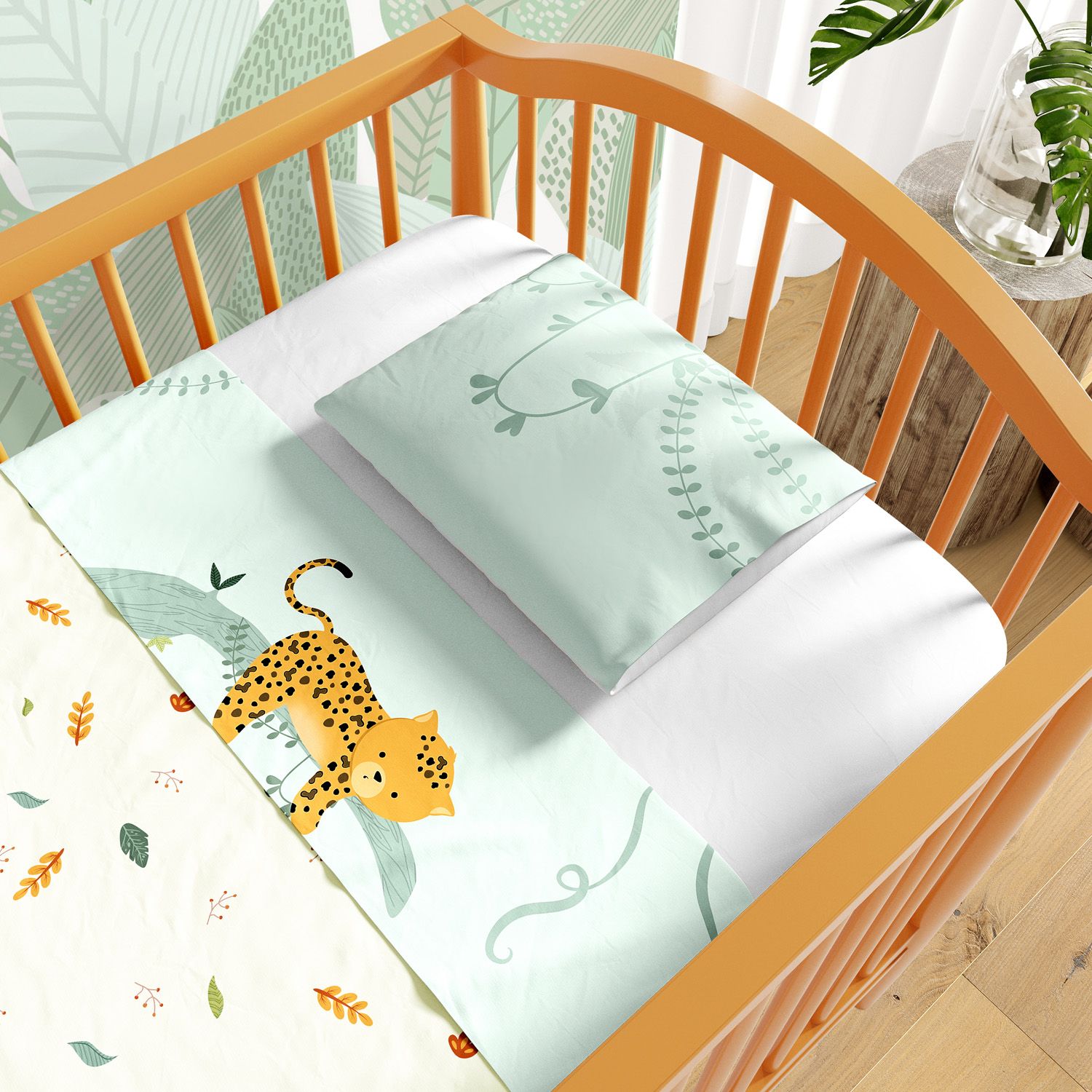 Jogo de Lençol Berço Amiguinha Onça-pintada 3 peças