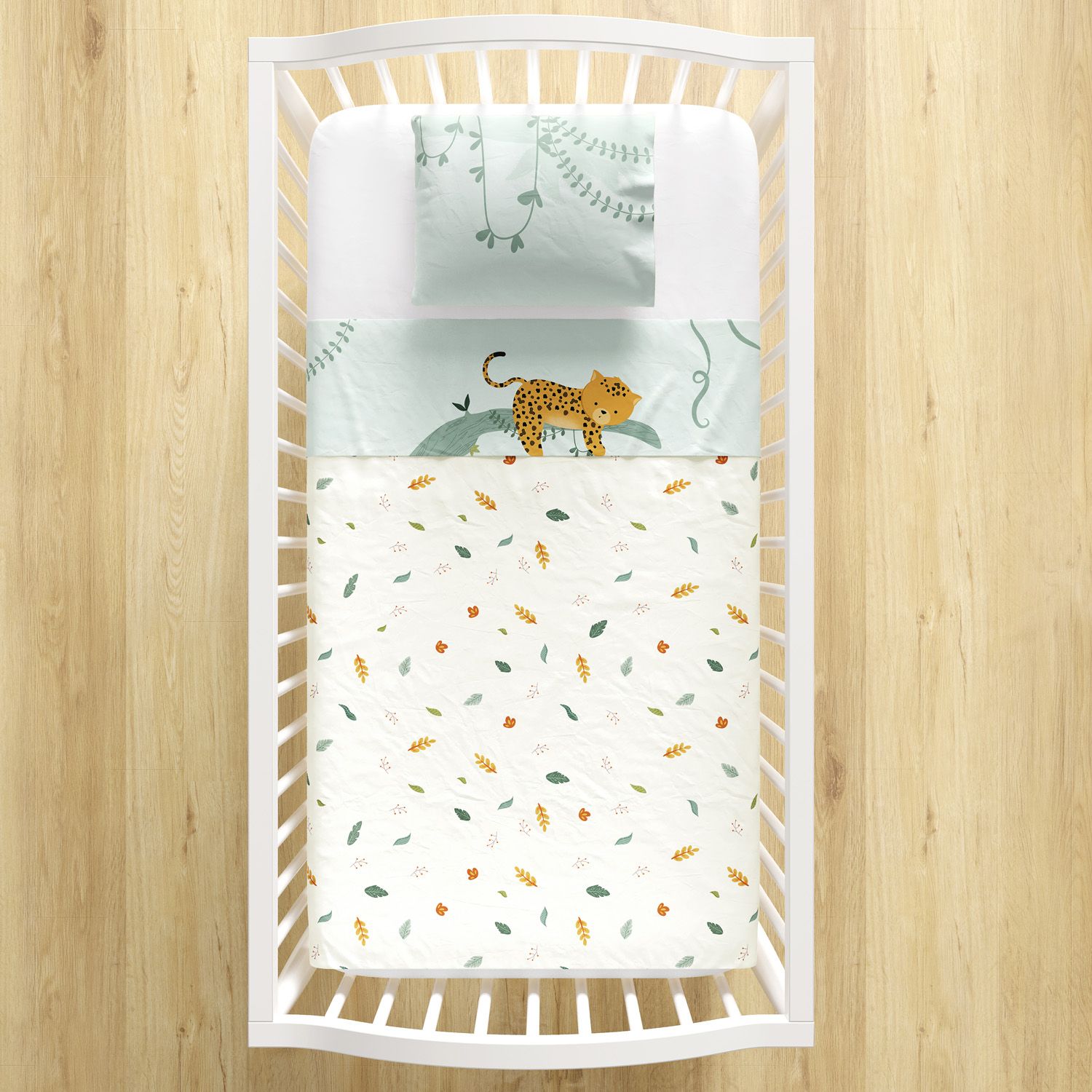 Jogo de Lençol Berço Amiguinha Onça-pintada 3 peças