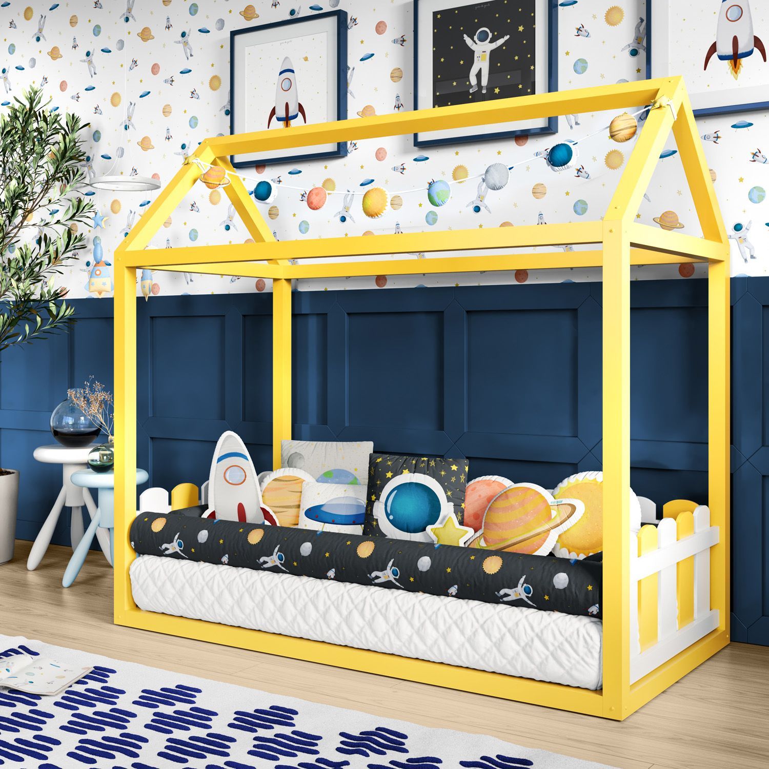 Almofada Saturno Amarelo 33cm