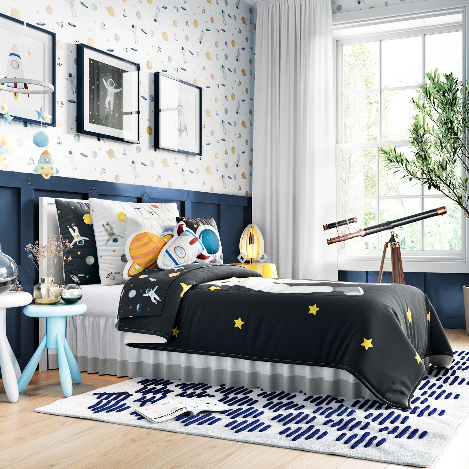 Almofada Foguete do Astronauta 33cm